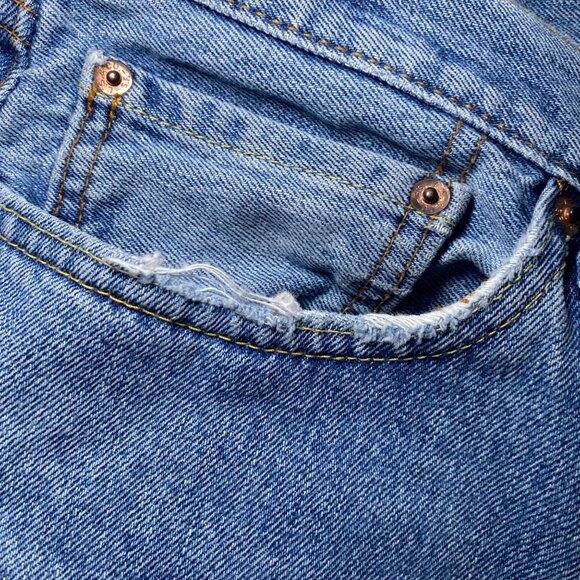 Vintage Y2K Levis 505 Mens Blue Denim Jeans Size 36X29 Western Cowboy - Picture 6 of 9